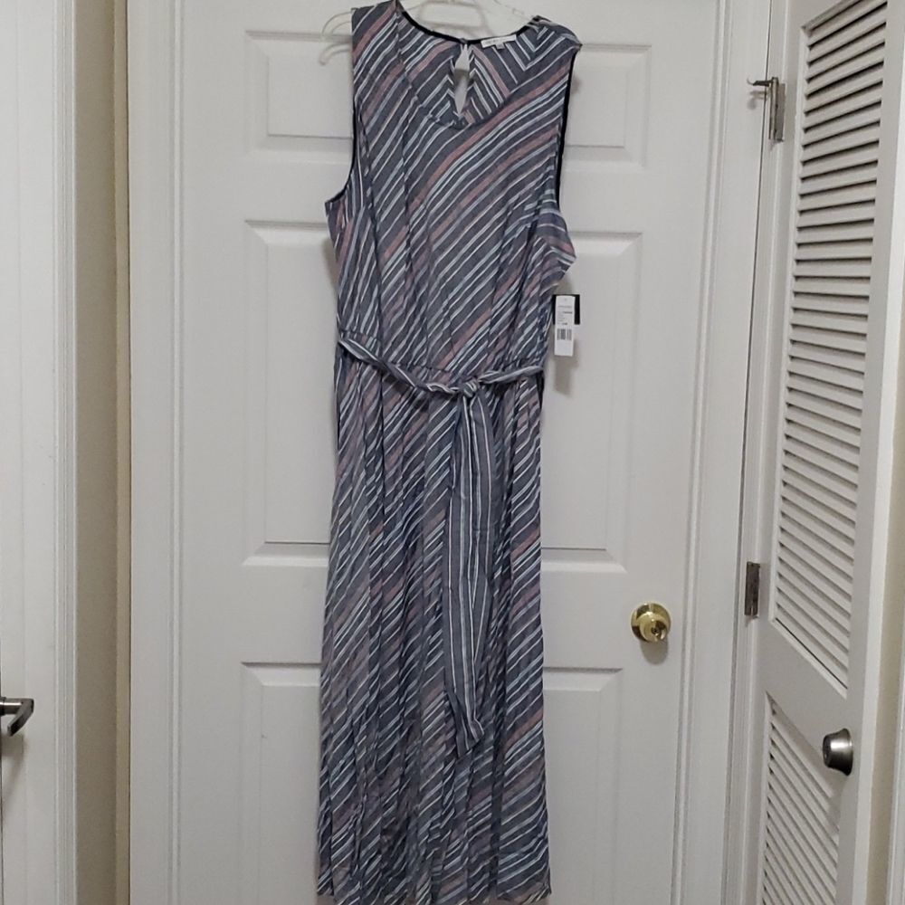 Sandra Darren Striped rayon maxi dress - Picture 1 of 9